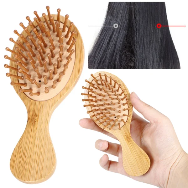 Bamboo Hair Brush, Anti-Static Cushion Comb - Image 4