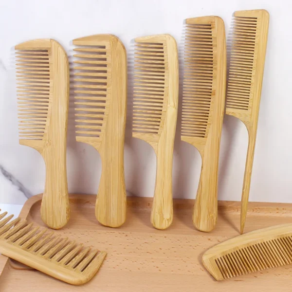 Bamboo Hair Brush: Wide Tooth Comb for Curls