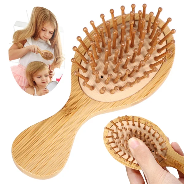Bamboo Hair Brush, Anti-Static Cushion Comb